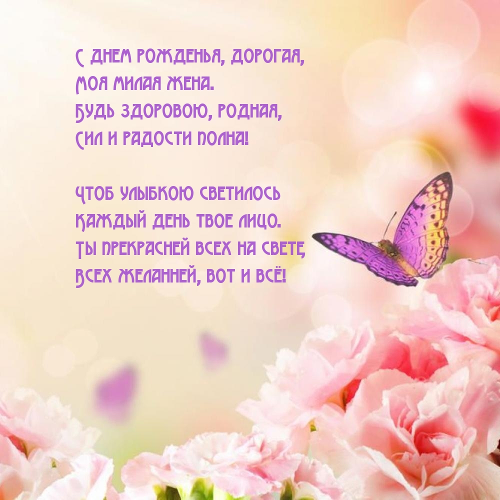 С днем рожденья, дорогая, моя милая жена. Будь здоровою, родная