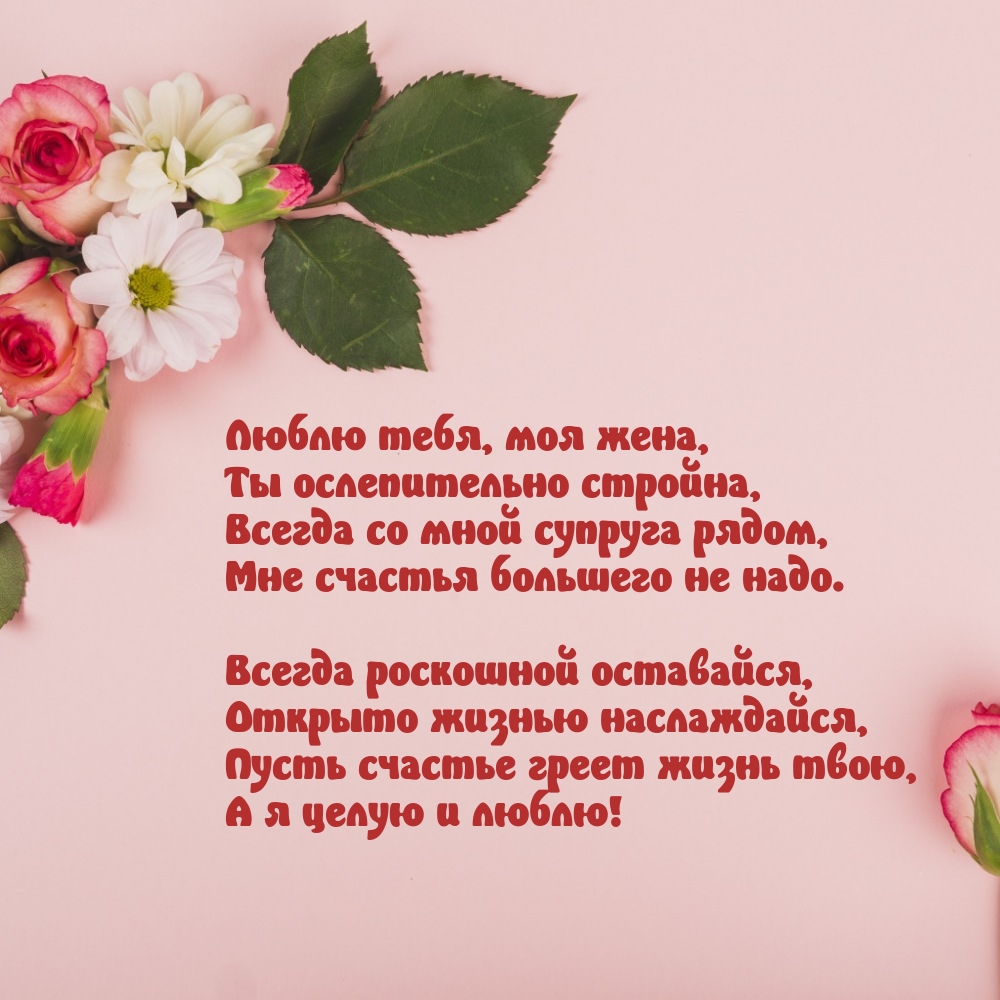 Люблю тебя, моя жена, Ты ослепительно стройна