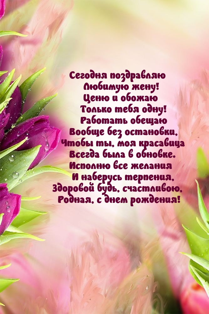 Сегодня поздравляю Любимую жену! Ценю и обожаю только тебя одну!
