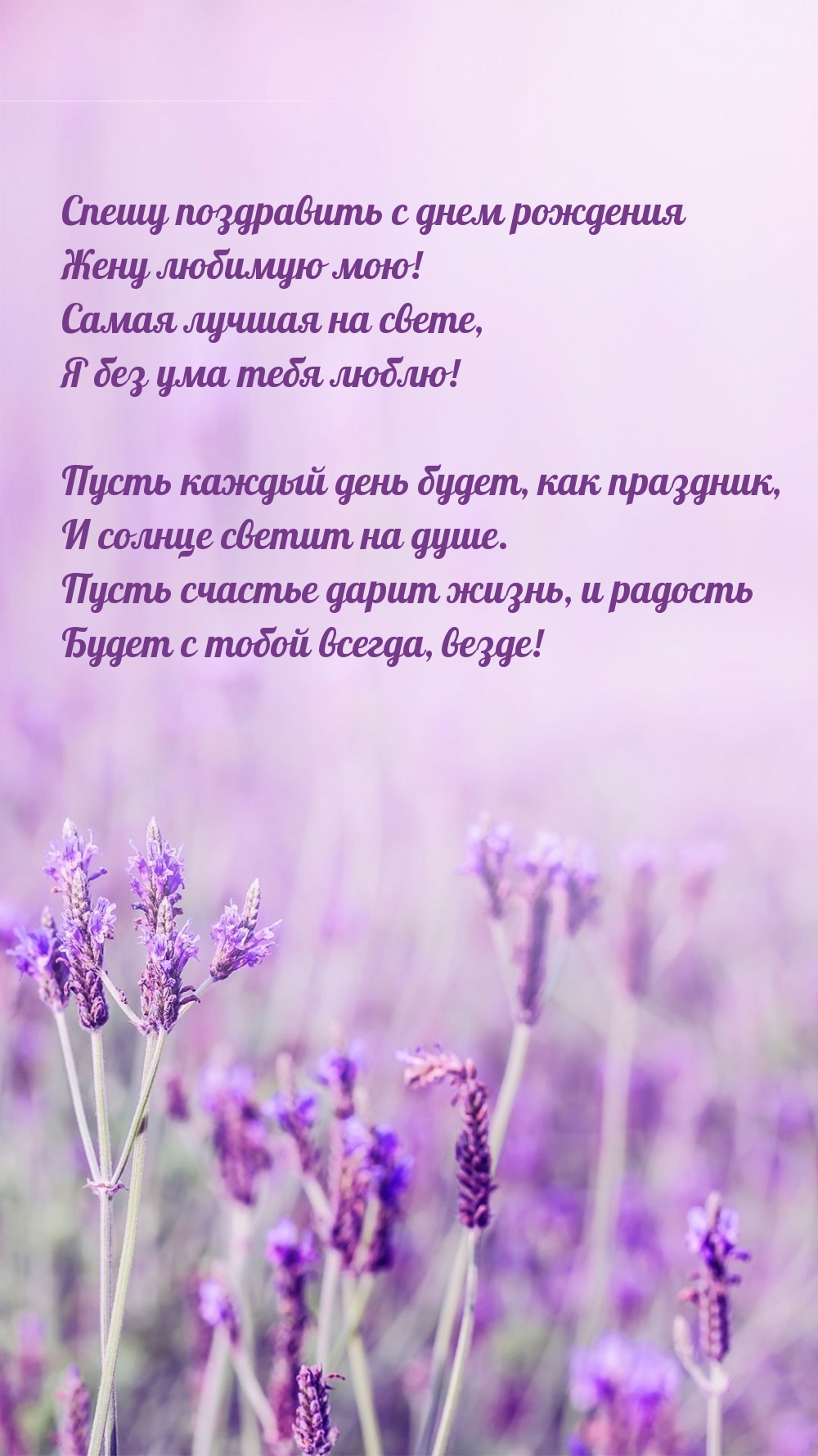 Спешу поздравить с днем рождения жену любимую мою!