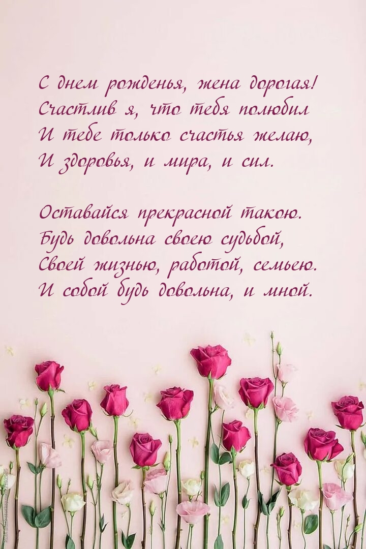 С днем рожденья, жена дорогая! Счастлив я, что тебя полюбил