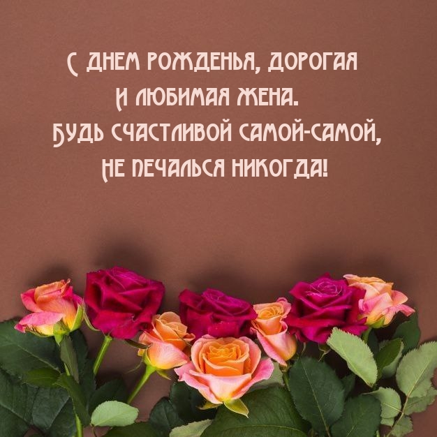 С днем рожденья, дорогая и любимая жена.