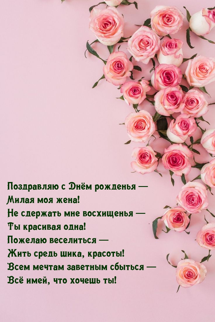 Поздравляю с Днём рожденья — милая моя жена!