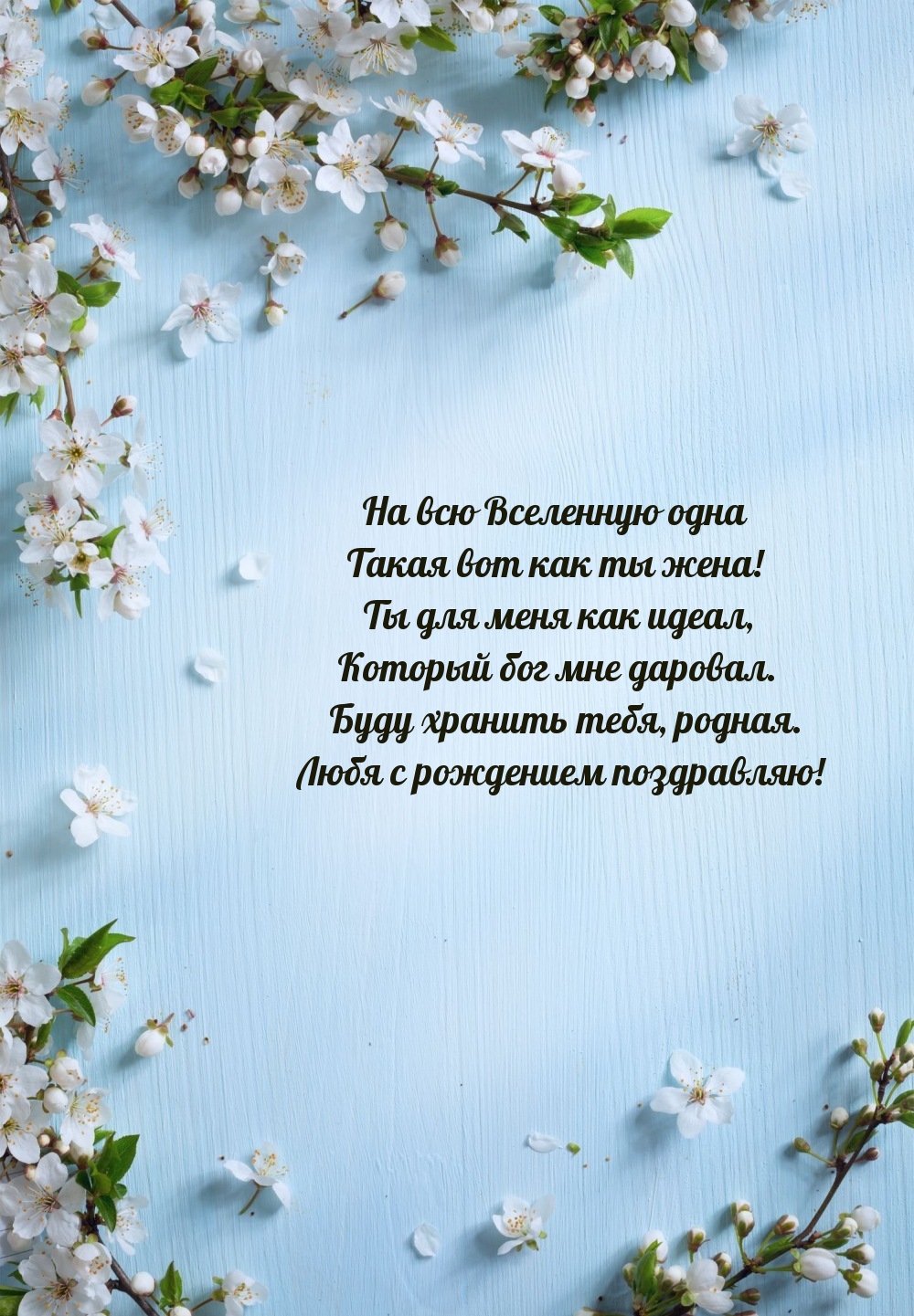 На всю Вселенную одна такая вот как ты жена!