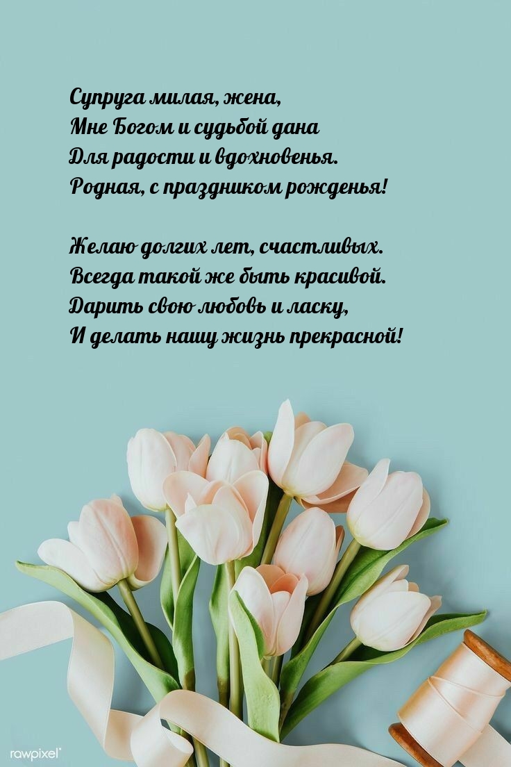 Супруга милая, жена, мне Богом и судьбой дана