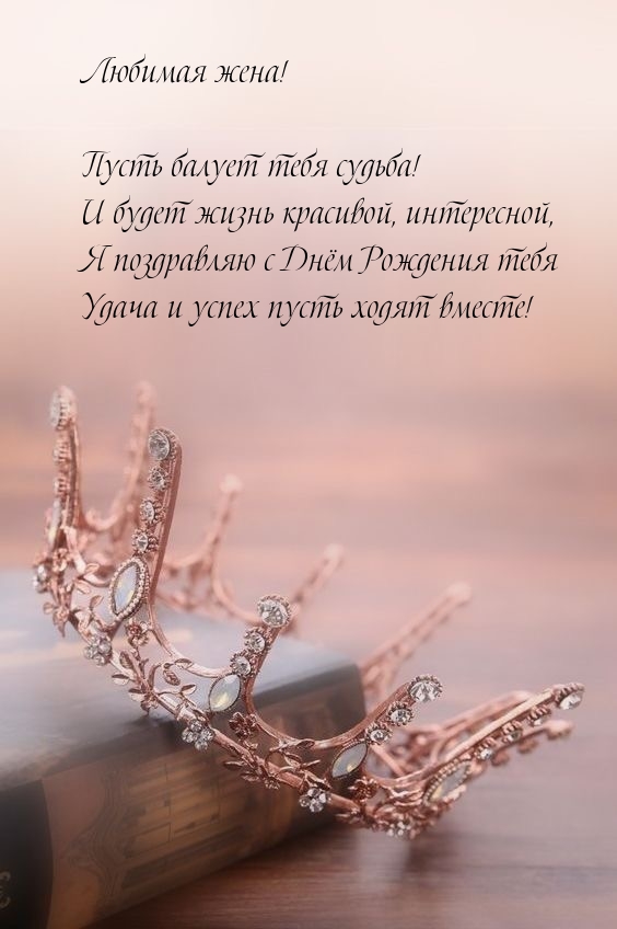 Любимая жена! Пусть балует тебя судьба!