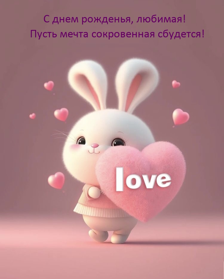 С днем рожденья, любимая! Пусть мечта сокровенная сбудется!