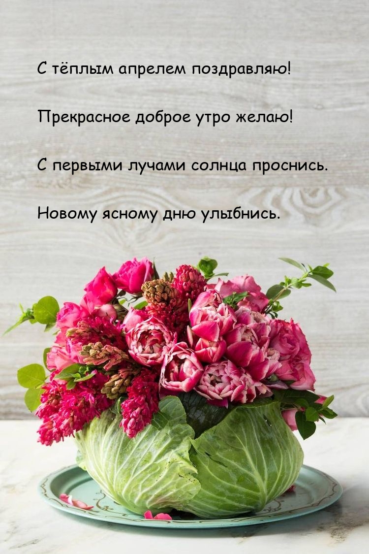 С тёплым апрелем поздравляю! Прекрасное доброе утро желаю!