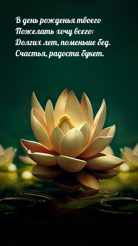 Долгих лет, поменьше бед. Счастья, радости букет.