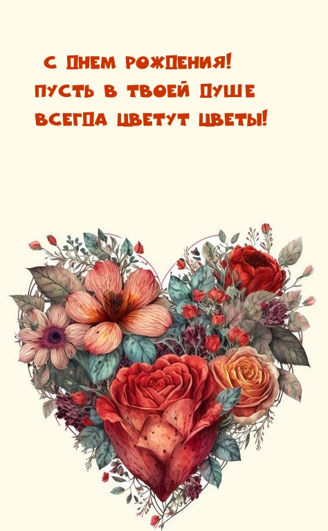С Днем рождения!  Пусть в твоей душе всегда цветут цветы!