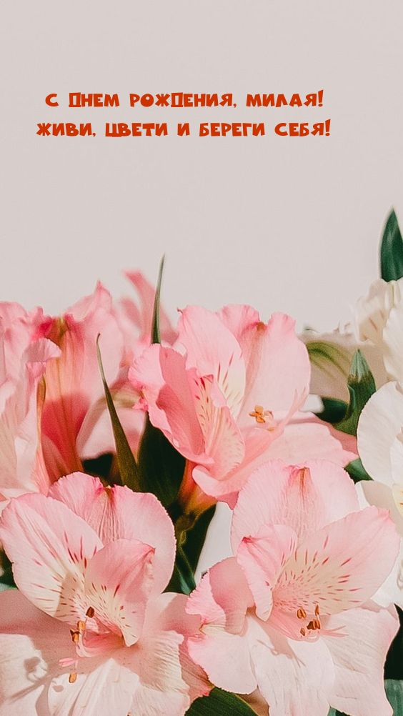 С Днем рождения, милая! Живи, цвети и береги себя!