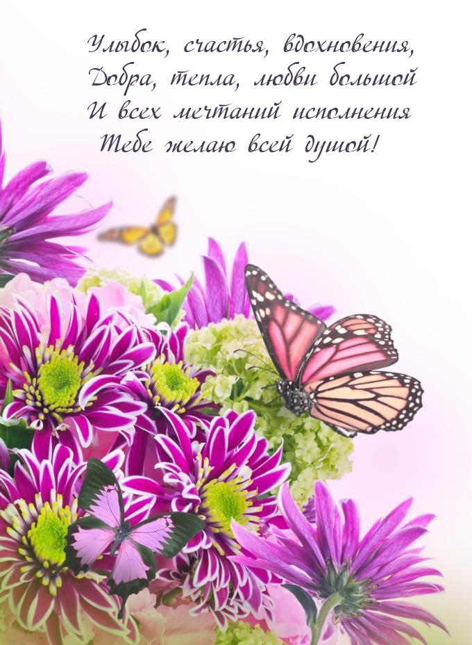 Улыбок, счастья, вдохновения, добра, тепла, любви большой