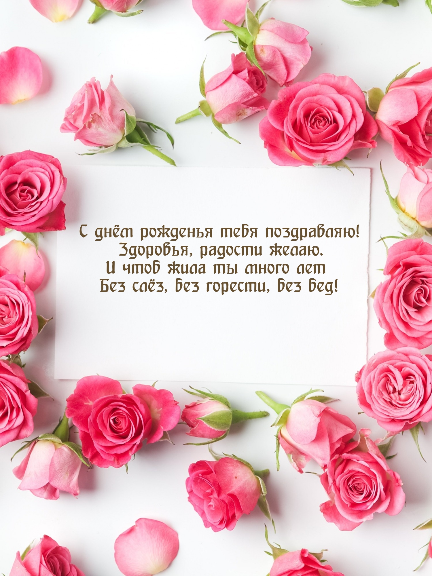 С днём рожденья тебя поздравляю! Здоровья, радости желаю.
