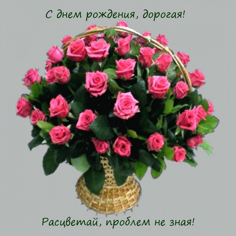 С днем рождения, дорогая! Расцветай, проблем не зная!